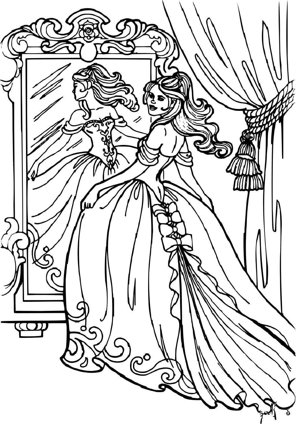 Раскраска "Принцесса Леонора" (Princess Leonora №11544. Популярные раскраски. Все принцессы из всех мультиков, сказок, игр.