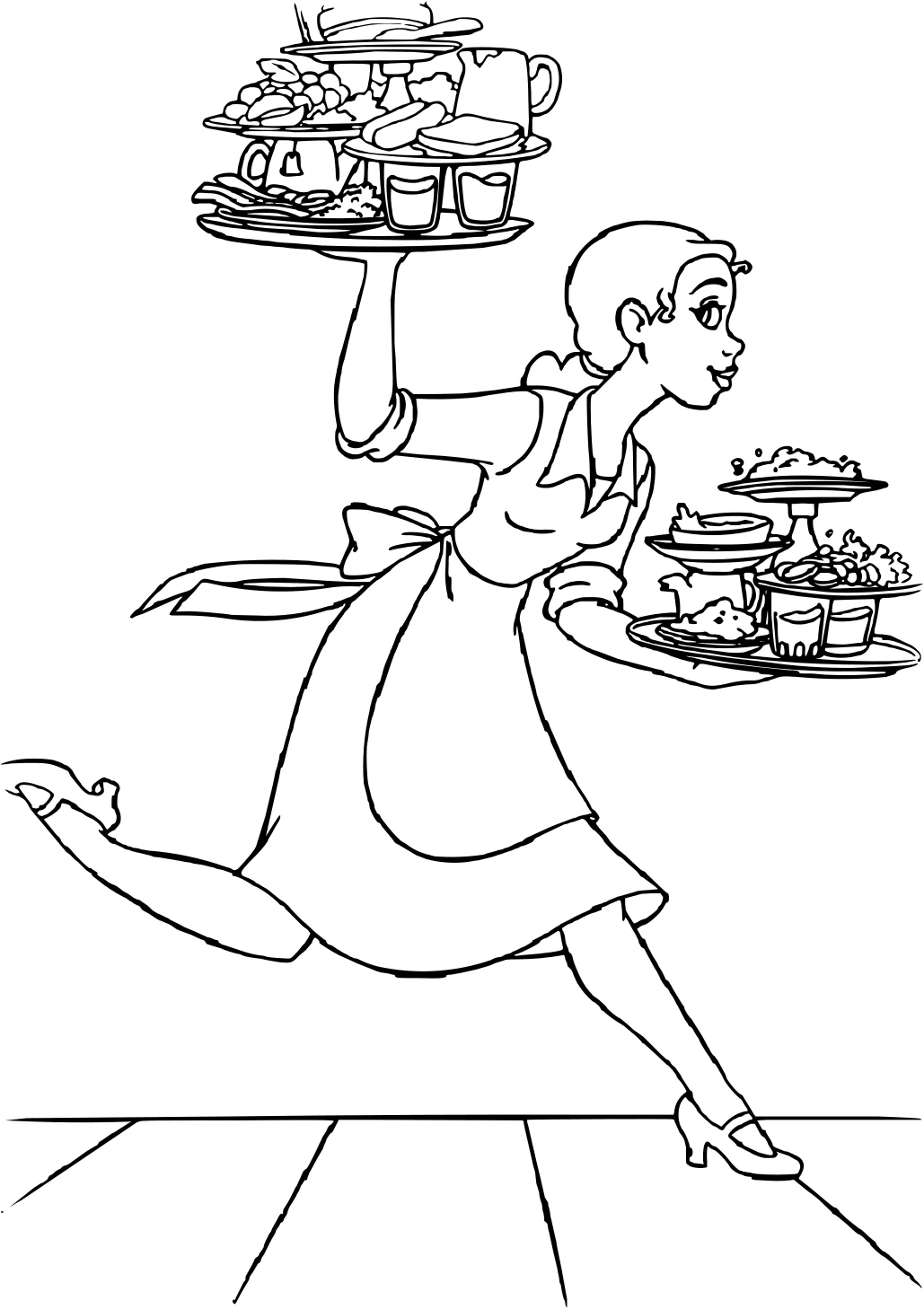 Принцесса и лягушка. The Princess and the Frog №11538. Популярные раскраски. Все принцессы из всех мультиков, сказок, игр.