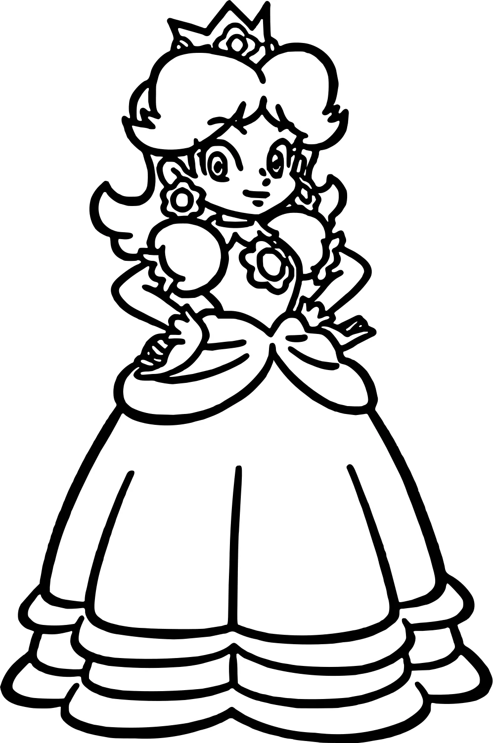Принцесса Дейзи из Super Mario от Princess Daisy №11368. Популярные раскраски. Все принцессы из всех мультиков, сказок, игр.