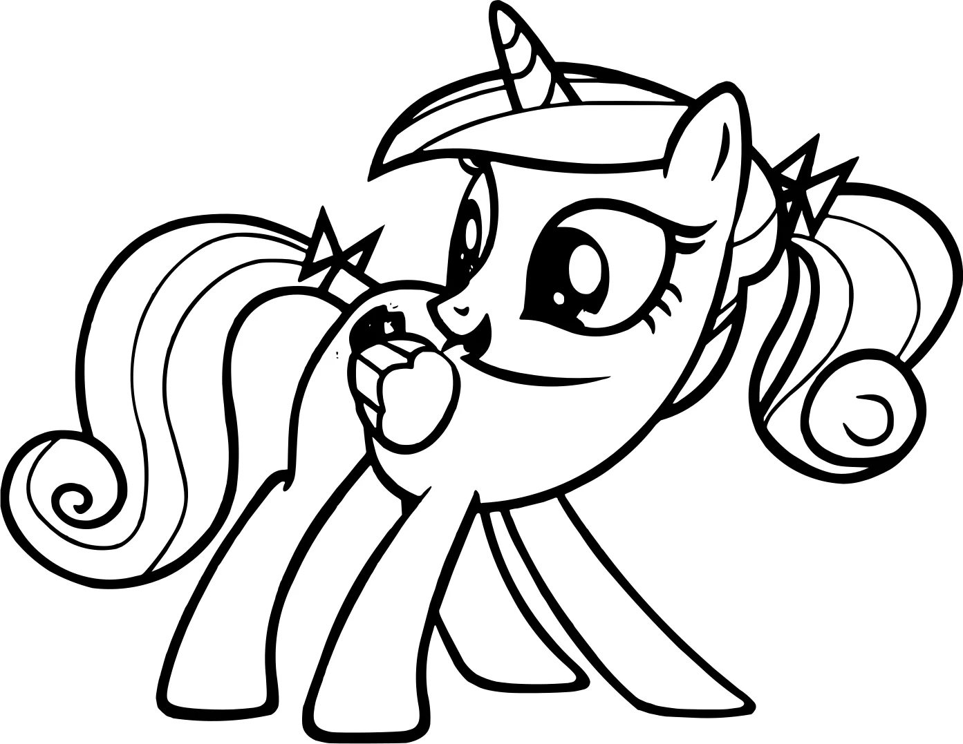 Раскраска My Little Pony. Принцесса Каденс №13158. Популярные раскраски. Все принцессы из всех мультиков, сказок, игр.