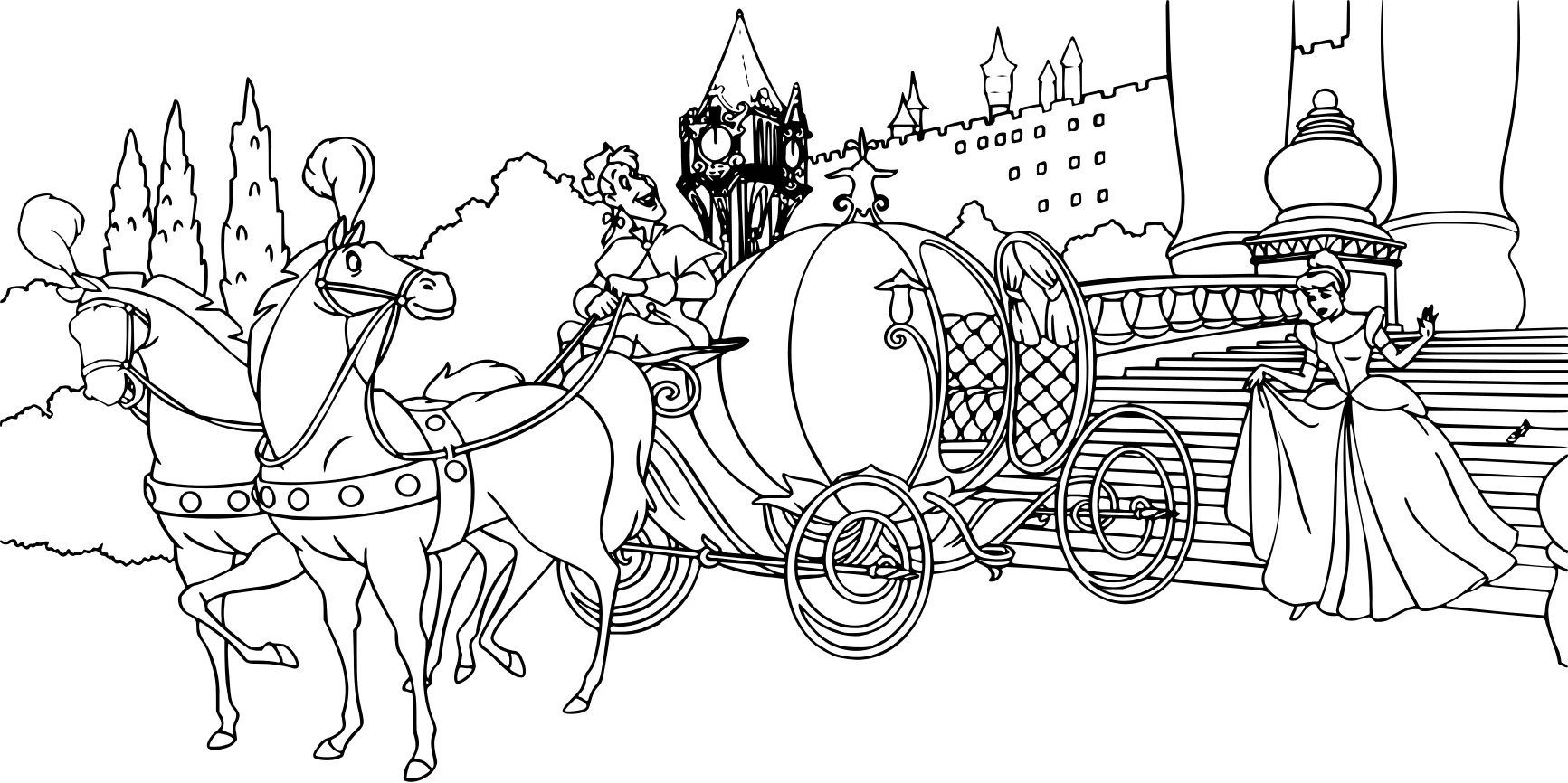 Раскраска Золушка, принцесса Диснея. Раскраски принцесс №13228. Популярные раскраски. Все принцессы из всех мультиков, сказок, игр.