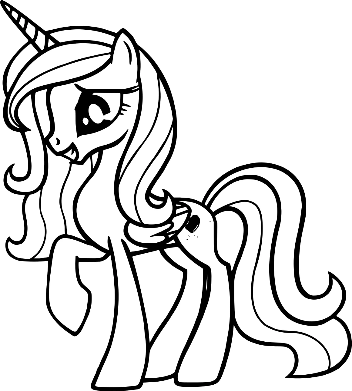 Раскраска My Little Pony. Принцесса Каденс №12515. Популярные раскраски. Все принцессы из всех мультиков, сказок, игр.
