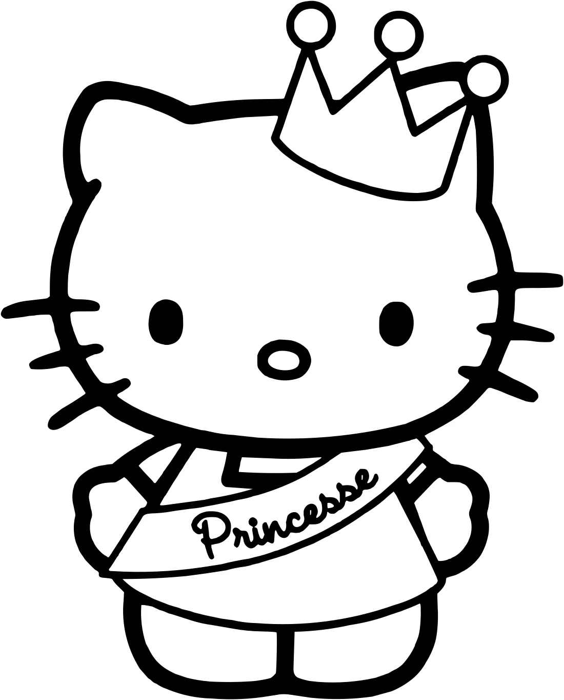 Скачать раскраску «Принцесса Hello Kitty» в формате PDF №12292. Популярные раскраски. Все принцессы из всех мультиков, сказок, игр.