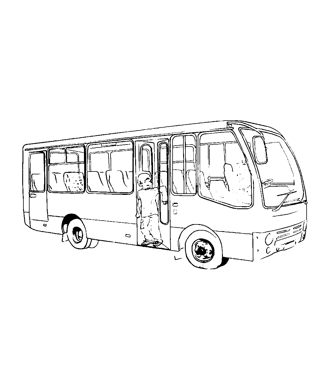 Автобус с пассажирами №1142. Раскраски для мальчиков по категориям. Автобусы.
