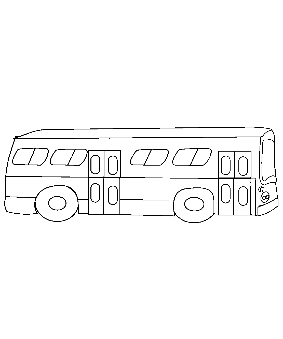 простой Автобус №1150. Раскраски для мальчиков по категориям. Автобусы.