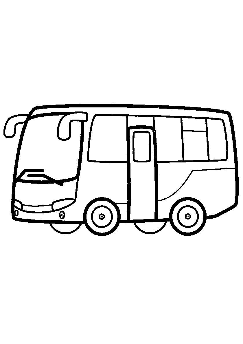 Простенький автобус №19. Раскраски для мальчиков по категориям. Автобусы.