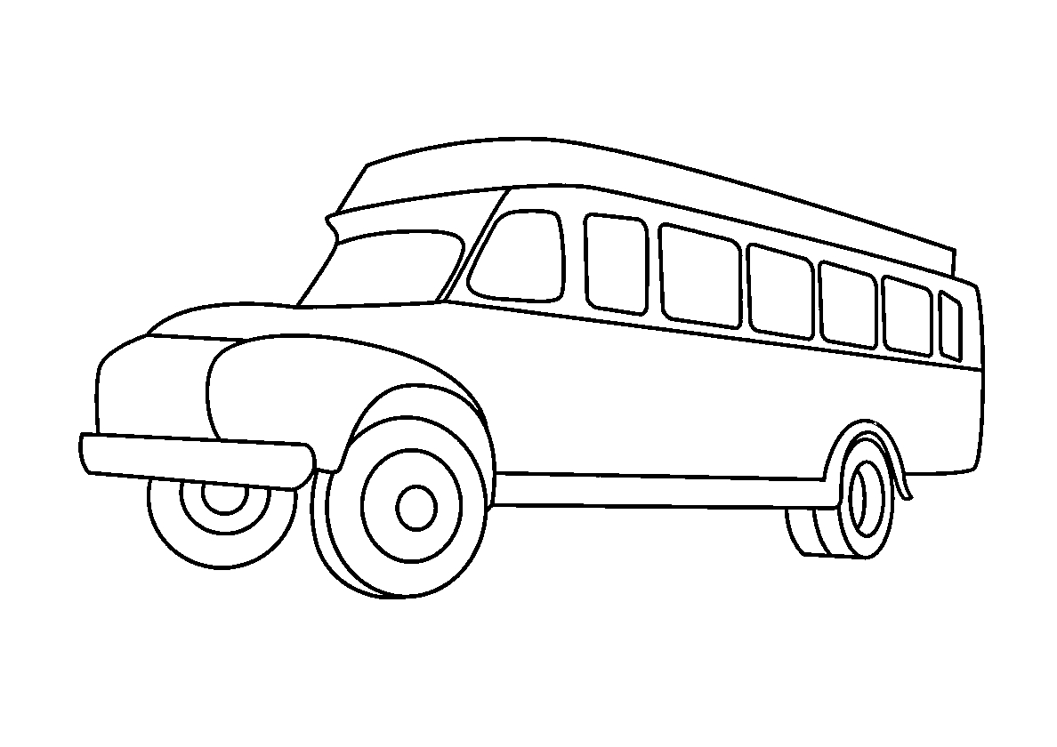Старый туристический автобус №23. Раскраски для мальчиков по категориям. Автобусы.