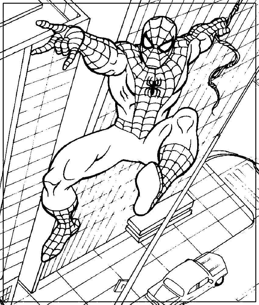 Spiderman №704. Раскраски для мальчиков по категориям. Человек-паук.