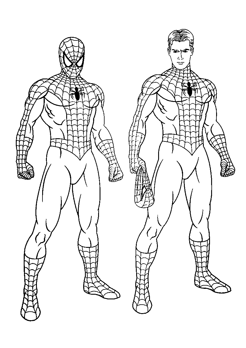 Питер Паркер и его костюм. Раскраски Человек паук. Spiderman №431. Раскраски для мальчиков по категориям. Человек-паук.