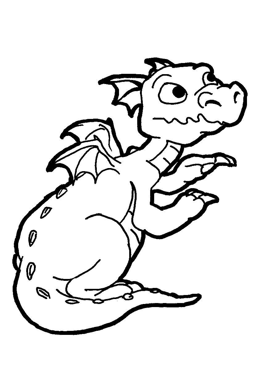 Любопытный детеныш дракона №73. Раскраски для мальчиков по категориям. Драконы.