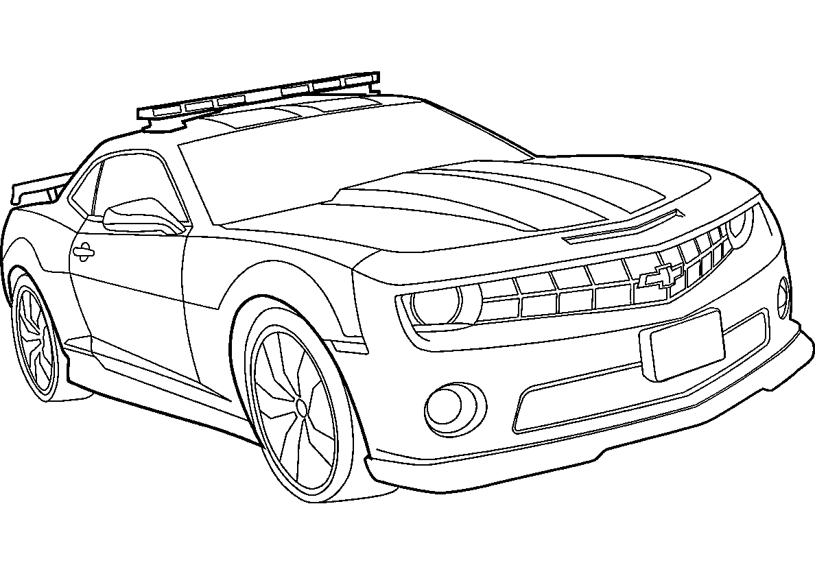 Chevrolet Camaro №95. Раскраски для мальчиков по категориям. Гоночные машины.