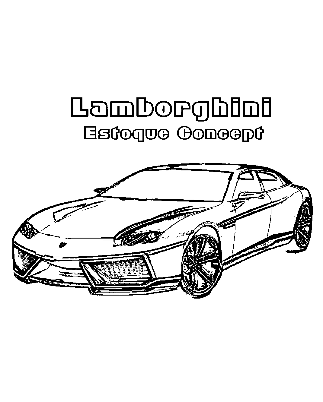 Lamborghini Estoque Concept №1511. Раскраски для мальчиков по категориям. Гоночные машины.