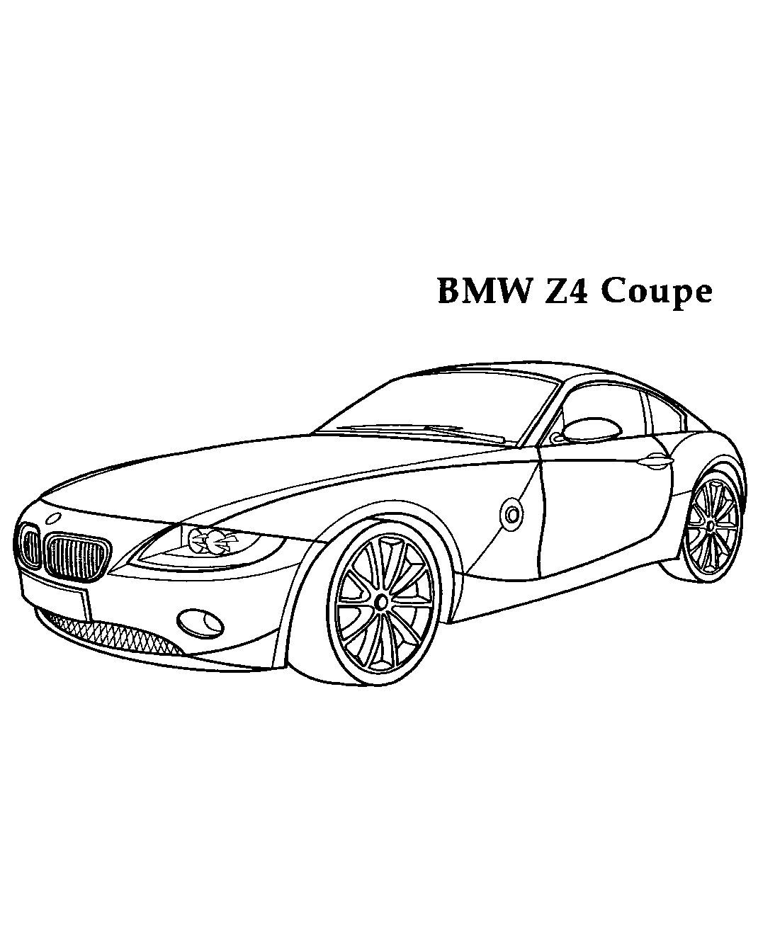 BMW Z4 Coupe №1524. Раскраски для мальчиков по категориям. Гоночные машины.
