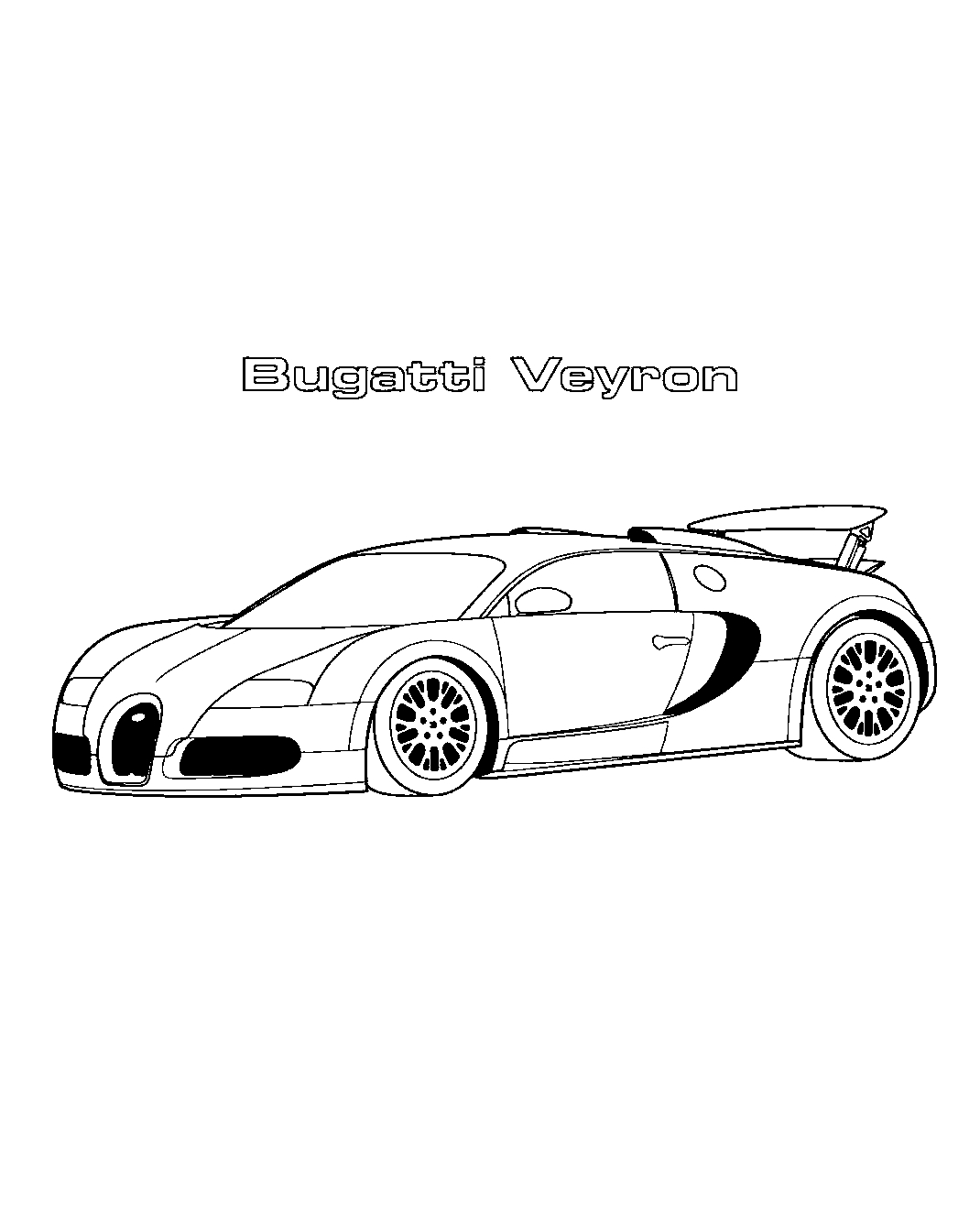 Bugatti Veyron. Раскраски для мальчиков. Дорогая машина №1525. Раскраски для мальчиков по категориям. Гоночные машины.