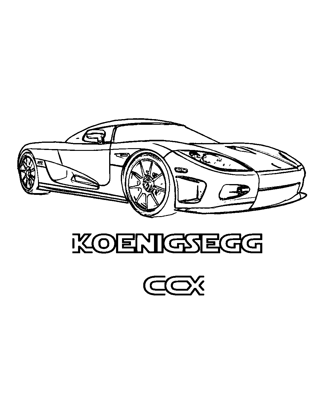 Koenigsegg CCX №1527. Раскраски для мальчиков по категориям. Гоночные машины.