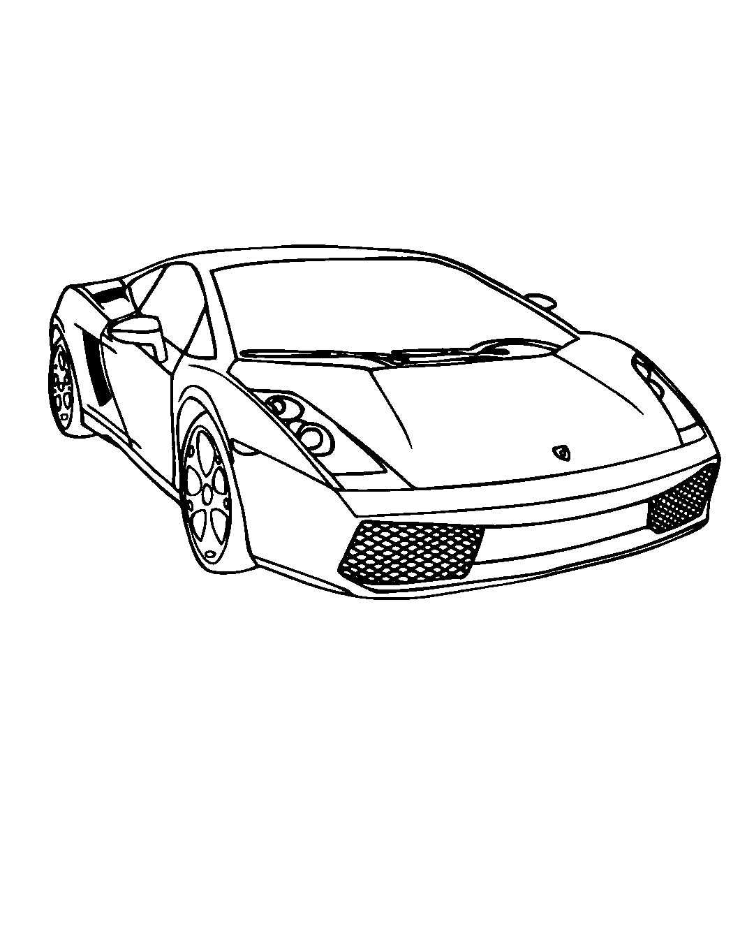 Lamborghini Huracan. Раскраски для мальчиков. Дорогая машина №1530. Раскраски для мальчиков по категориям. Гоночные машины.