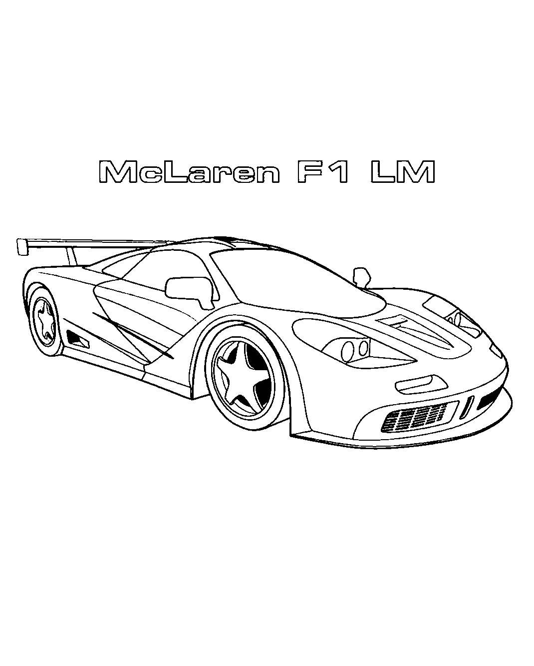 McLaren F1 LM №1532. Раскраски для мальчиков по категориям. Гоночные машины.