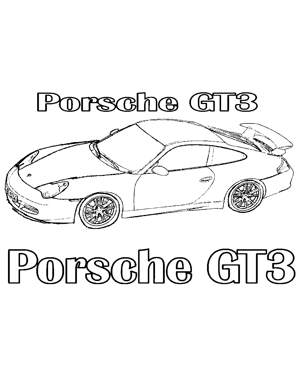 Порш GT3 №1535. Раскраски для мальчиков по категориям. Гоночные машины.