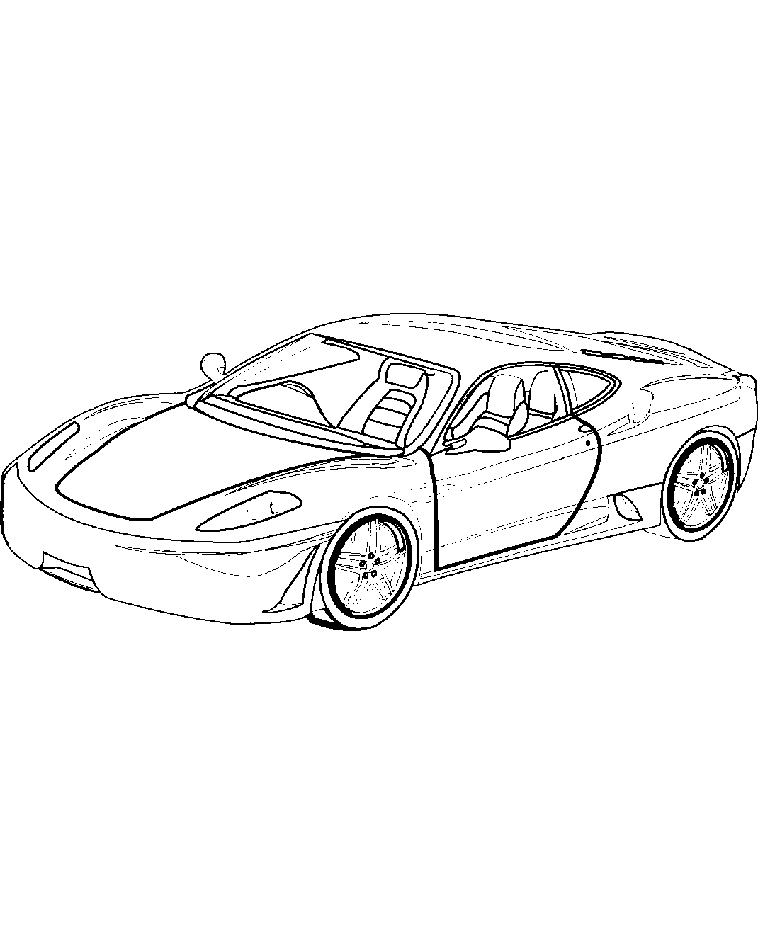 Ferrari F430 №1536. Раскраски для мальчиков по категориям. Гоночные машины.
