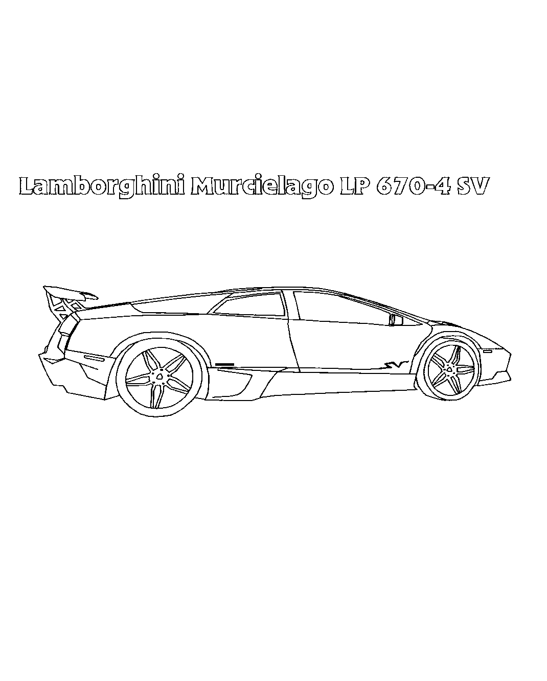 Lamborghini Murcielago LP670-4 SV №1543. Раскраски для мальчиков по категориям. Гоночные машины.