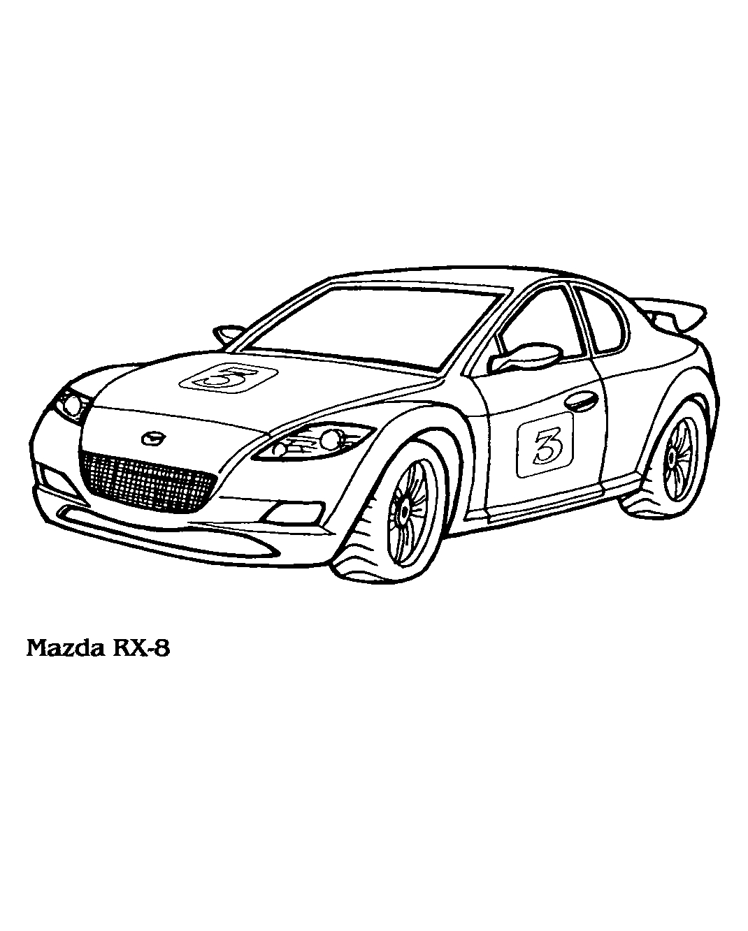 Mazda RX-8 №1515. Раскраски для мальчиков по категориям. Гоночные машины.