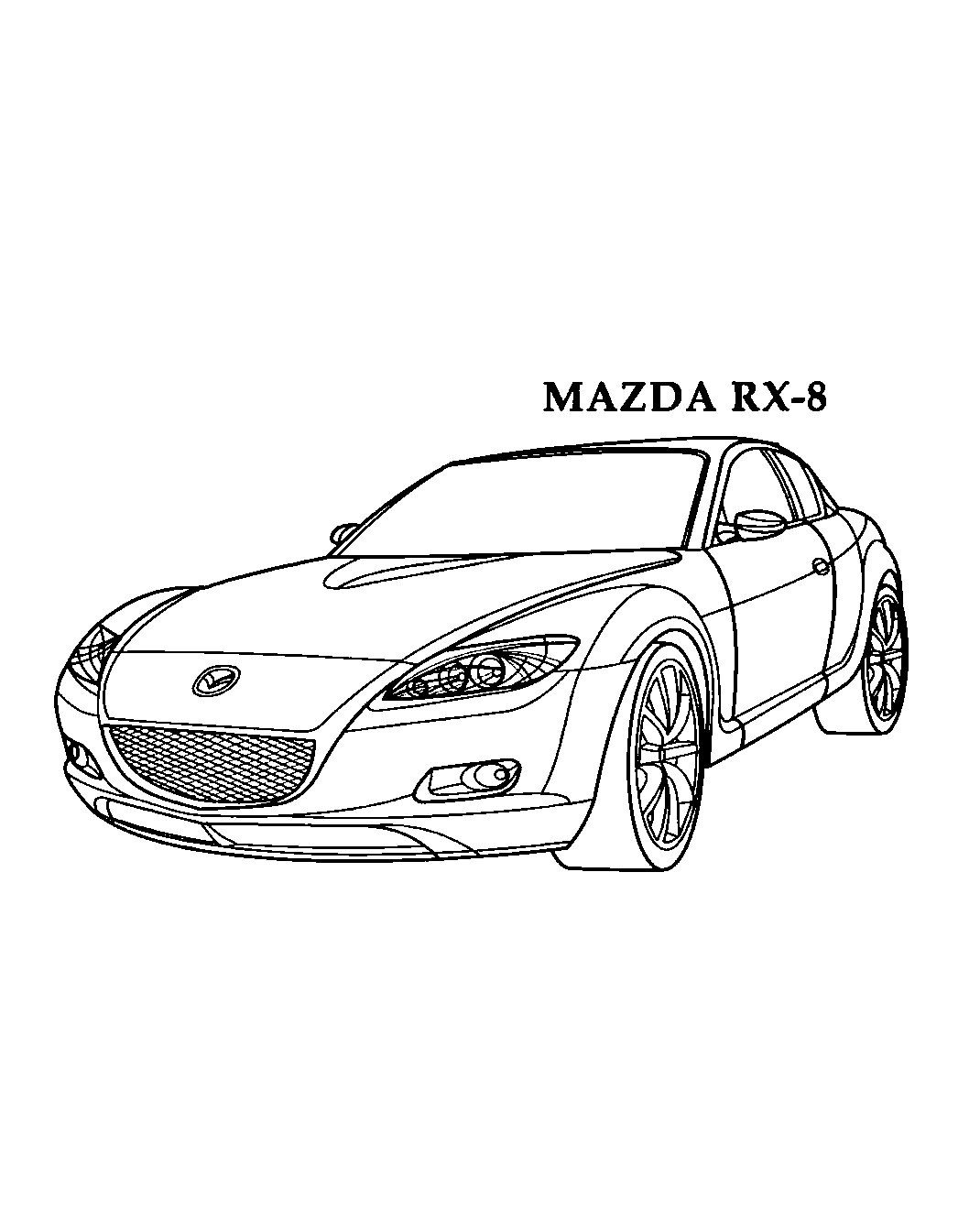 Мазда RX-8 №1556. Раскраски для мальчиков по категориям. Гоночные машины.