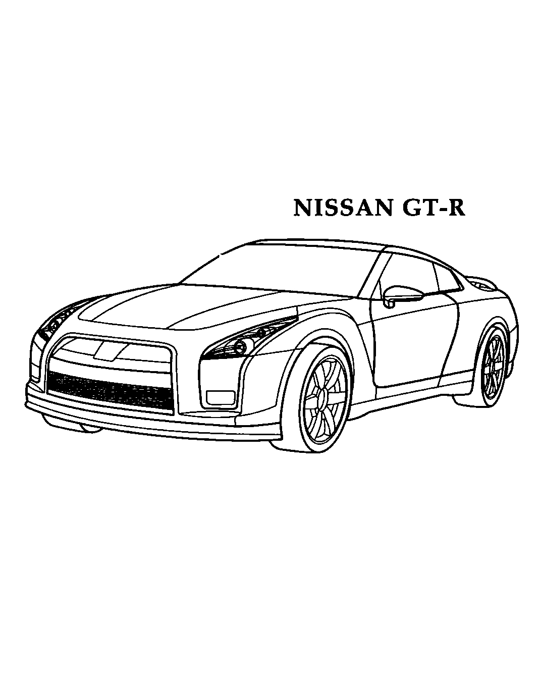 Ниссан GT-R №1557. Раскраски для мальчиков по категориям. Гоночные машины.