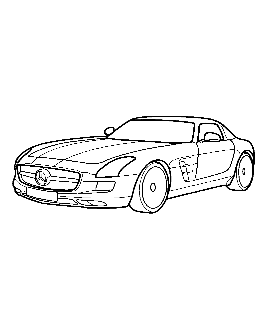 Мерседес SLS AMG №1548. Раскраски для мальчиков по категориям. Гоночные машины.