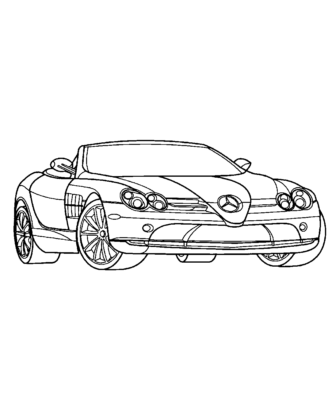 Мерседес SLR McLaren №1552. Раскраски для мальчиков по категориям. Гоночные машины.
