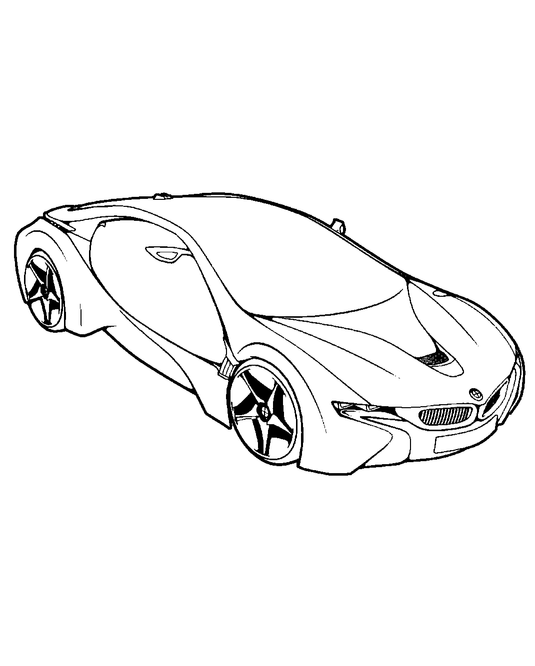 BMW Vision EfficientDynamics №1576. Раскраски для мальчиков по категориям. Гоночные машины.