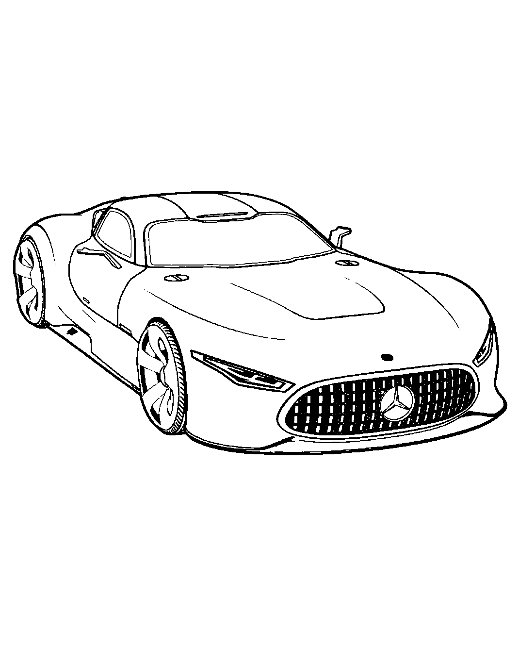 Спорткар Mercedes-Benz AMG GT №1577. Раскраски для мальчиков по категориям. Гоночные машины.
