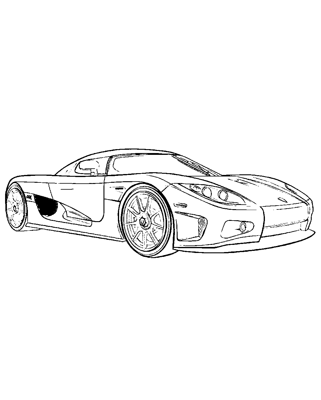 Спорткар Koenigsegg CCX №1578. Раскраски для мальчиков по категориям. Гоночные машины.