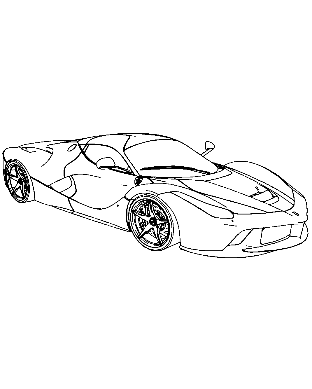 Спорткар LaFerrari №1581. Раскраски для мальчиков по категориям. Гоночные машины.