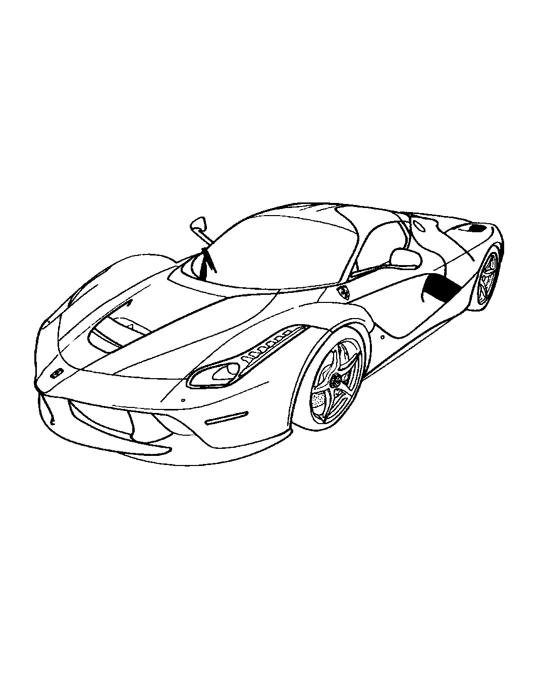 Спорткар Ferrari 458 №1588. Раскраски для мальчиков по категориям. Гоночные машины.