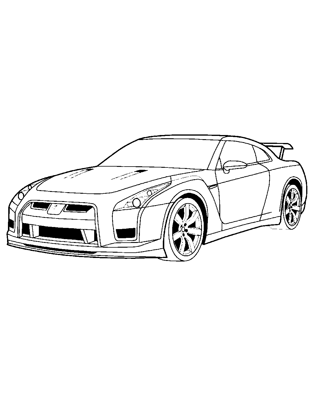 Nissan GT-R №1572. Раскраски для мальчиков по категориям. Гоночные машины.