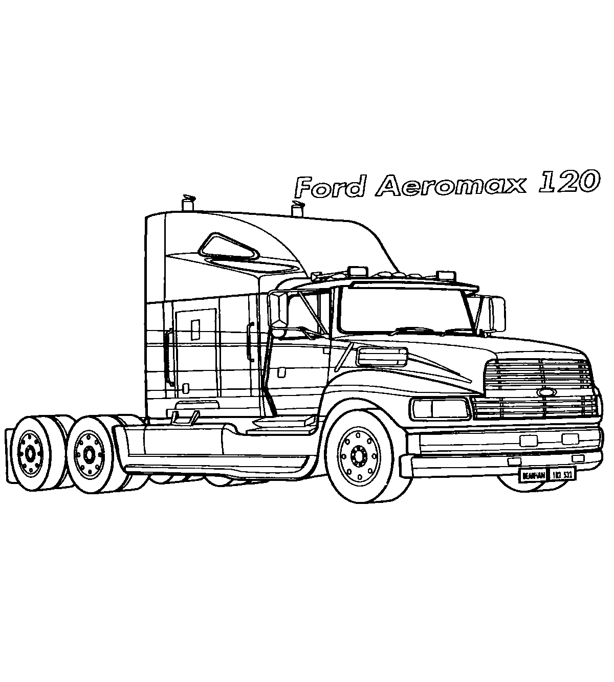 Ford Aeromax 120 №1382. Раскраски для мальчиков по категориям. Грузовики.