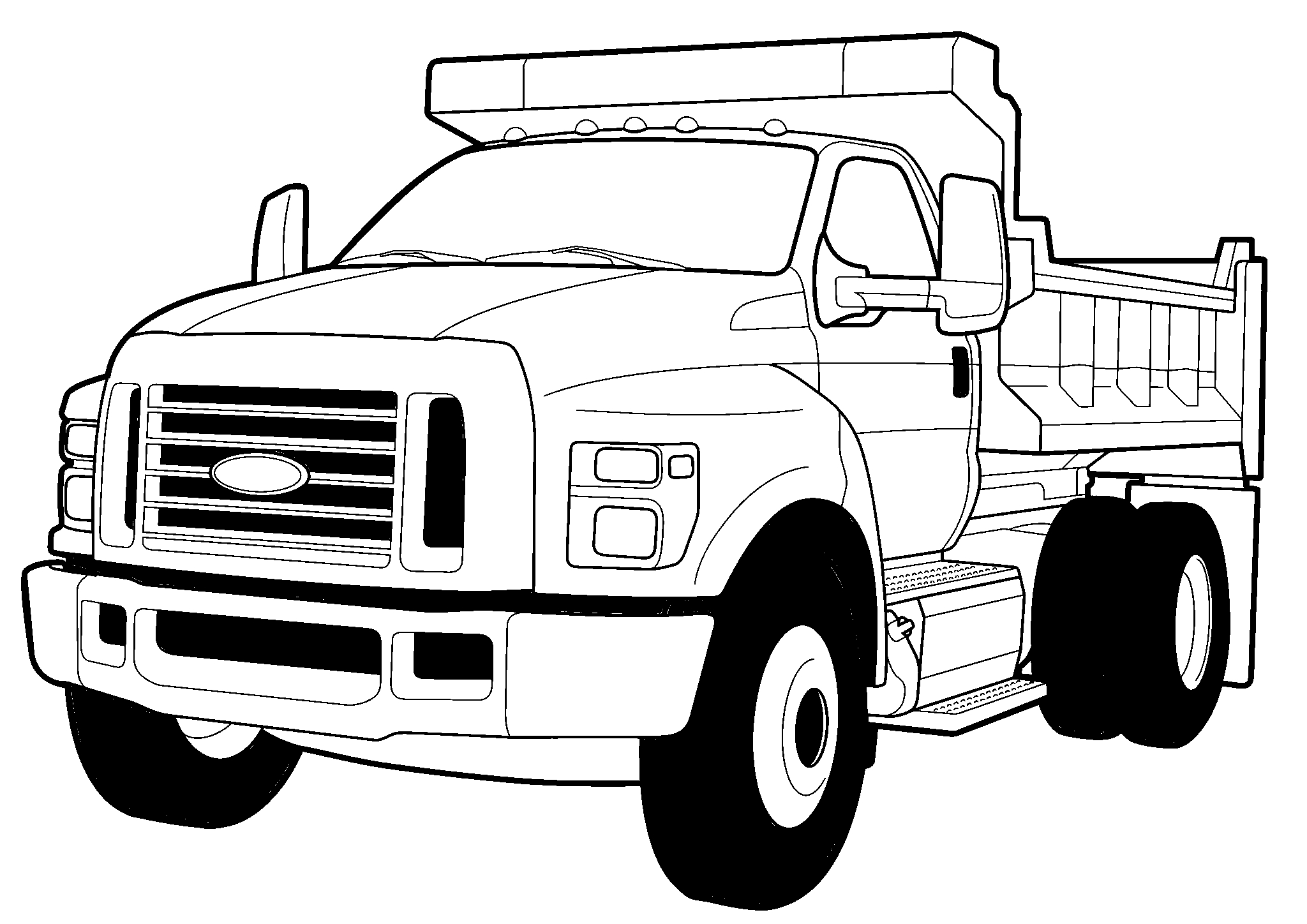 Ford F-750 Tonka №1701. Раскраски для мальчиков по категориям. Грузовики.
