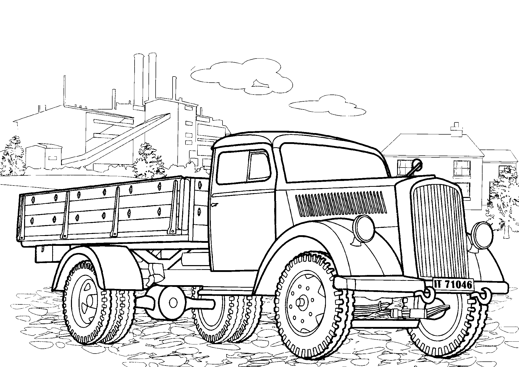 Opel Blitz S3 №1707. Раскраски для мальчиков по категориям. Грузовики.