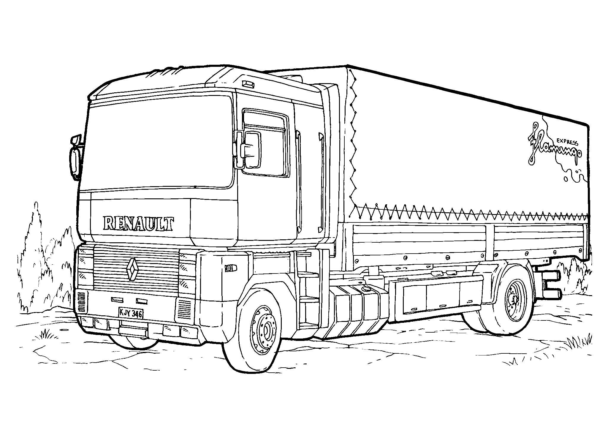 RENAULT AE-500 Magnum №1708. Раскраски для мальчиков по категориям. Грузовики.
