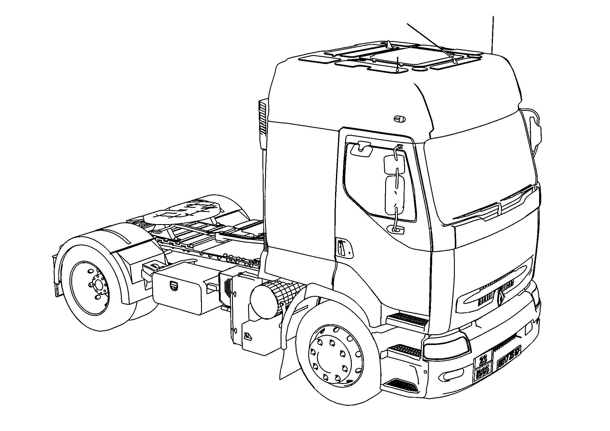 Renault Premium 420 Long Vehicle №1709. Раскраски для мальчиков по категориям. Грузовики.