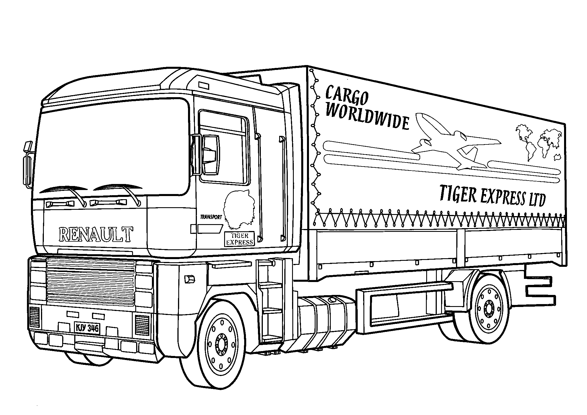 Renault track №1710. Раскраски для мальчиков по категориям. Грузовики.