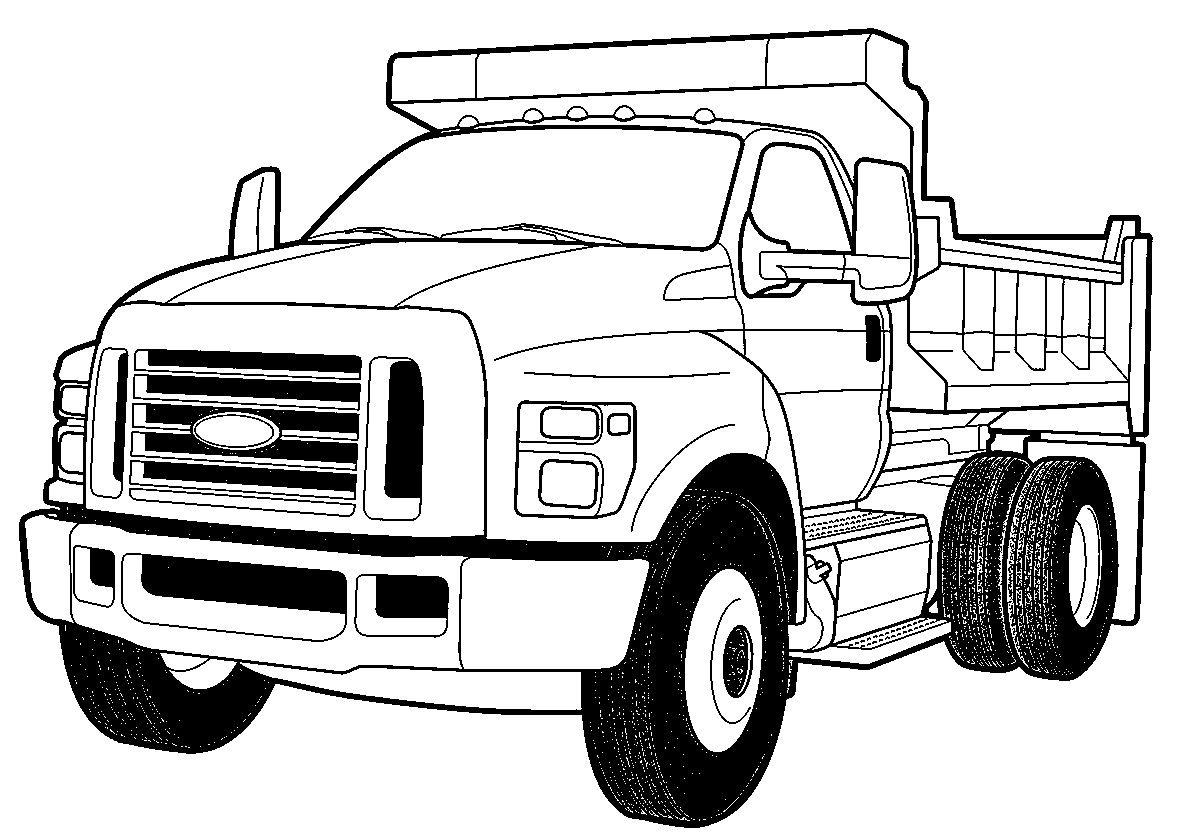 Ford F-750 Tonka №140. Раскраски для мальчиков по категориям. Грузовики.