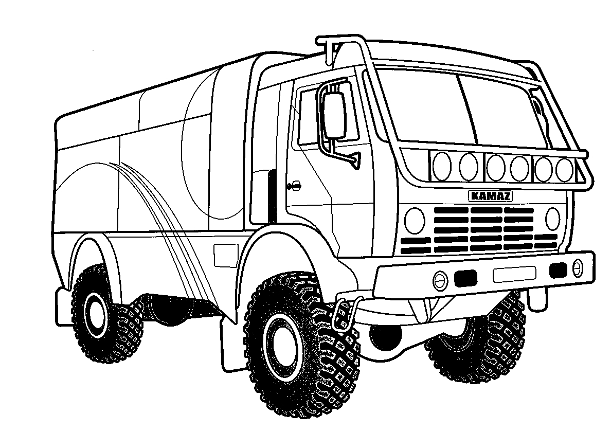 КАМАЗ 4326 №126. Раскраски для мальчиков по категориям. Грузовики.