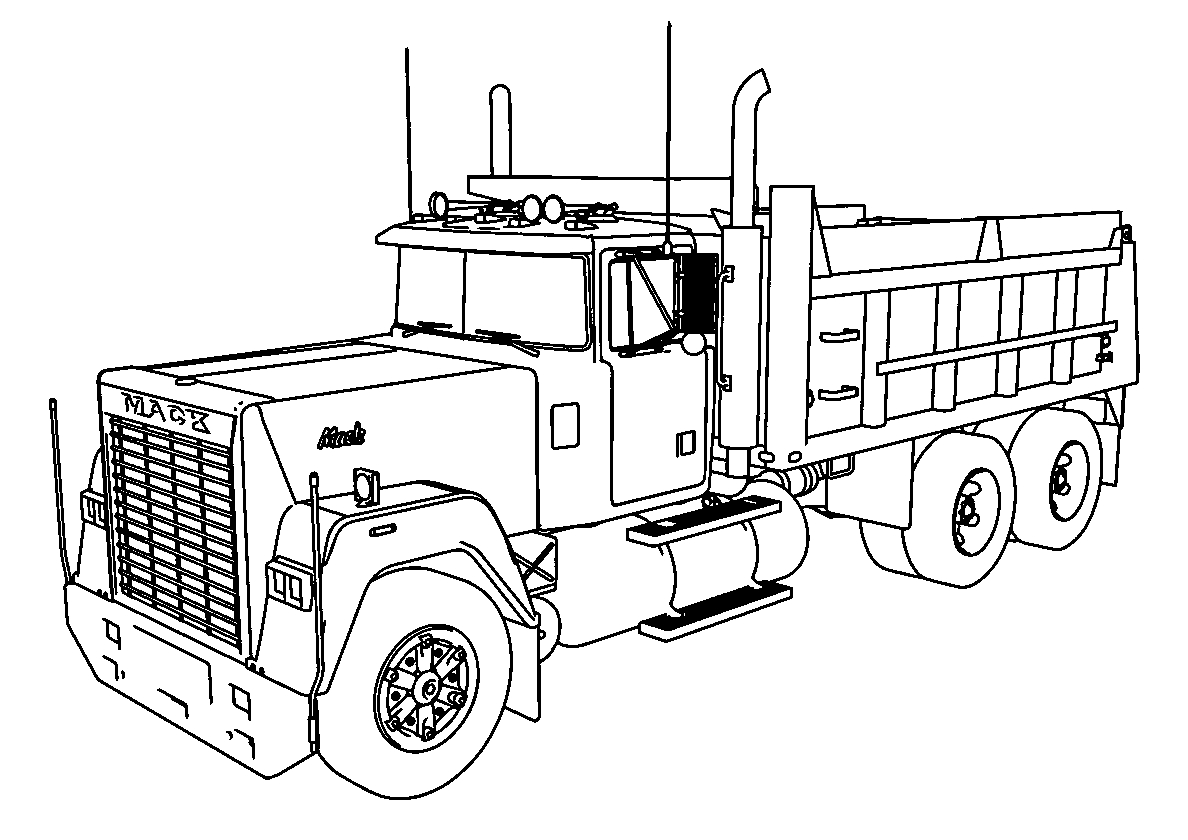 Mack №141. Раскраски для мальчиков по категориям. Грузовики.