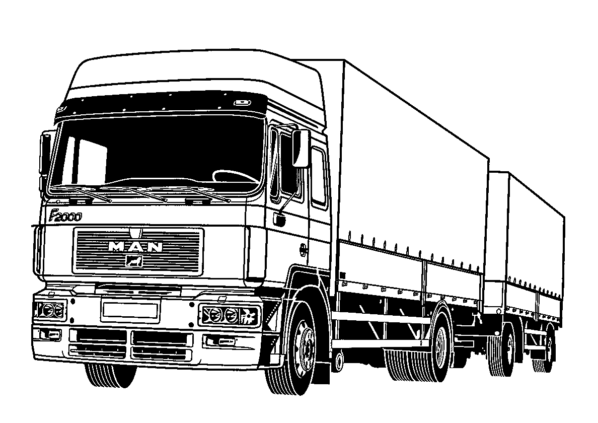 MAN F2000 №128. Раскраски для мальчиков по категориям. Грузовики.