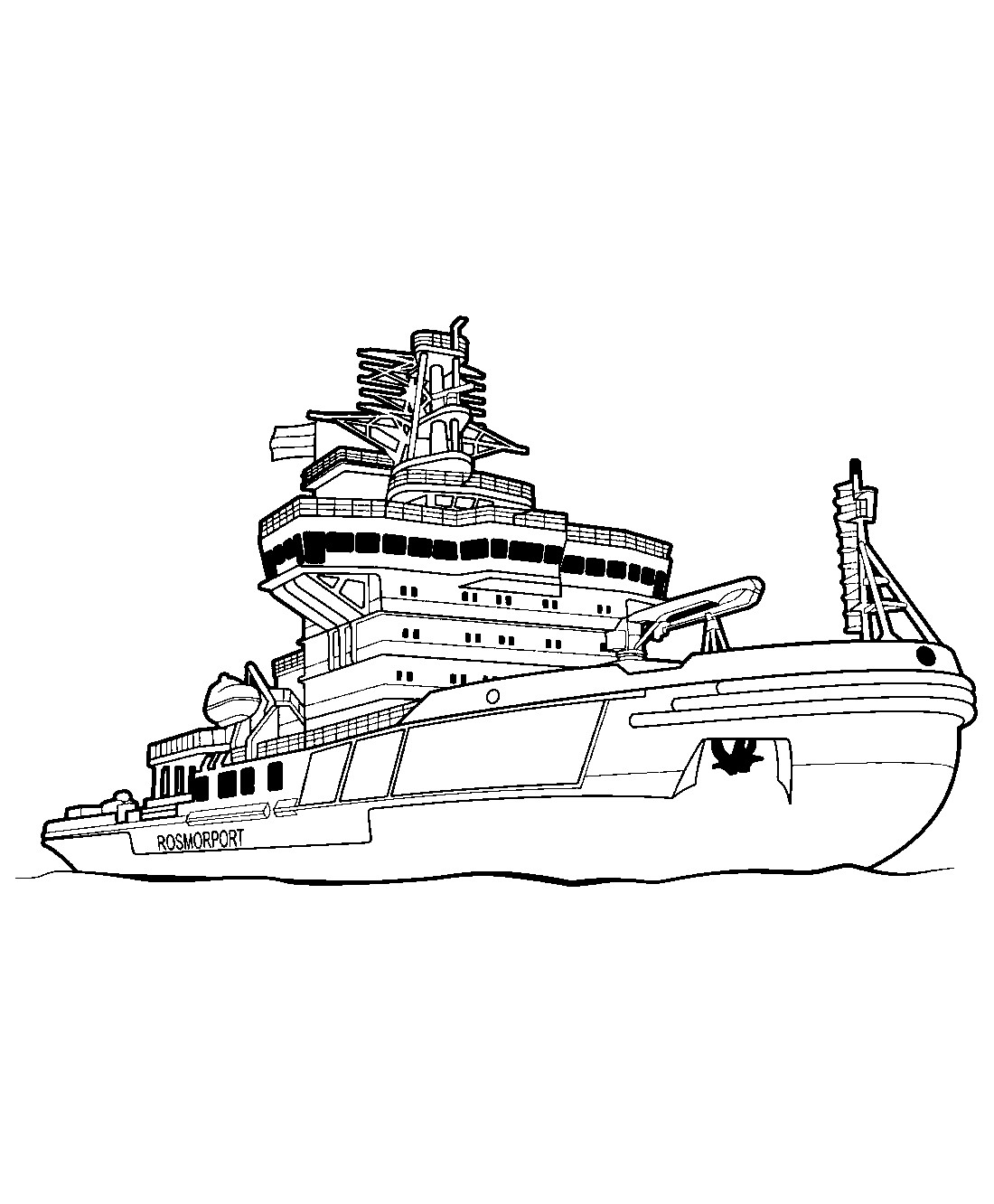 Корабль Росморпорт №1107. Раскраски для мальчиков по категориям. Корабли.