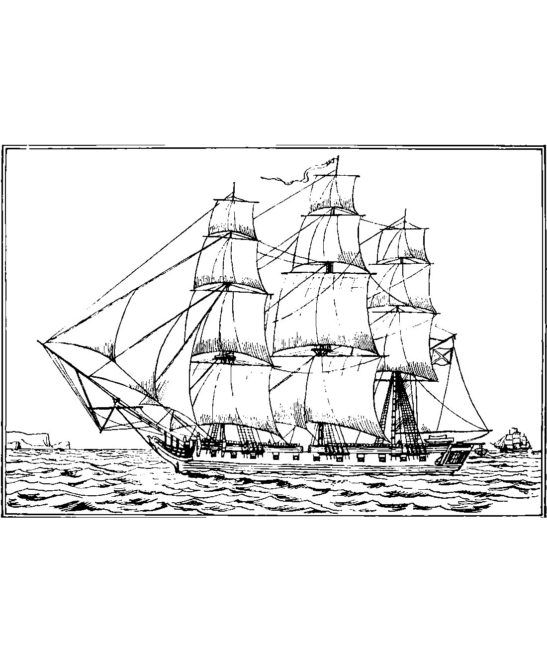 Фрегат №1100. Раскраски для мальчиков по категориям. Корабли.