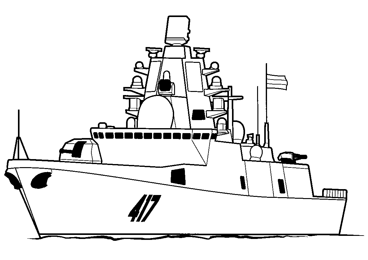Ракетный фрегат. Раскраски для мальчиков. Корабль №170. Раскраски для мальчиков по категориям. Корабли.