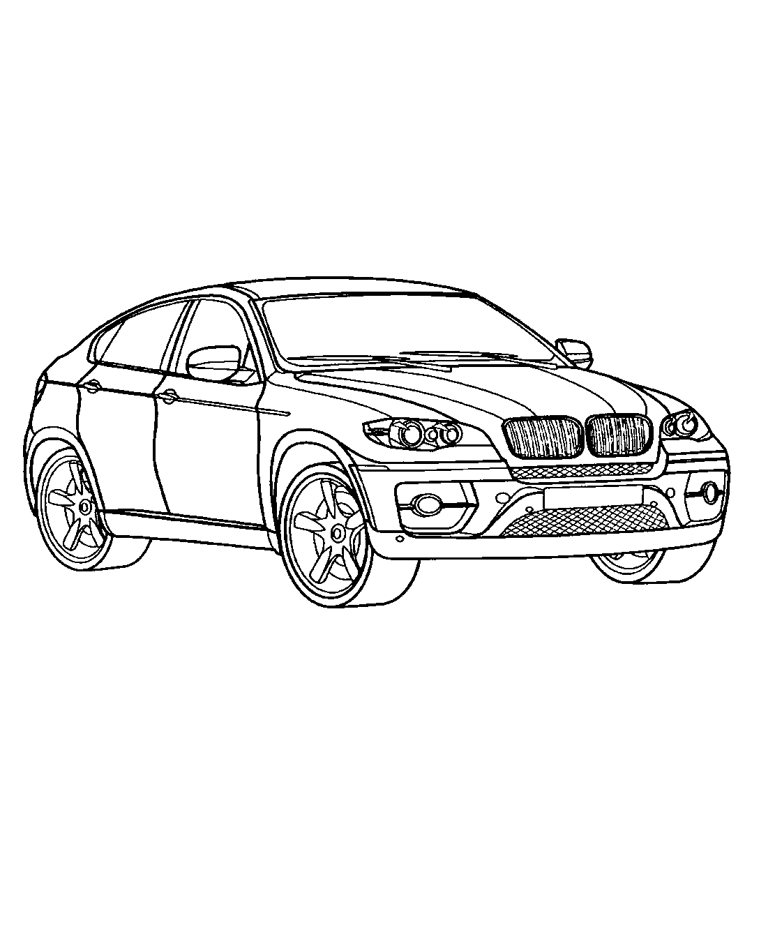 BMW X6 №1202. Раскраски для мальчиков по категориям. Машины.
