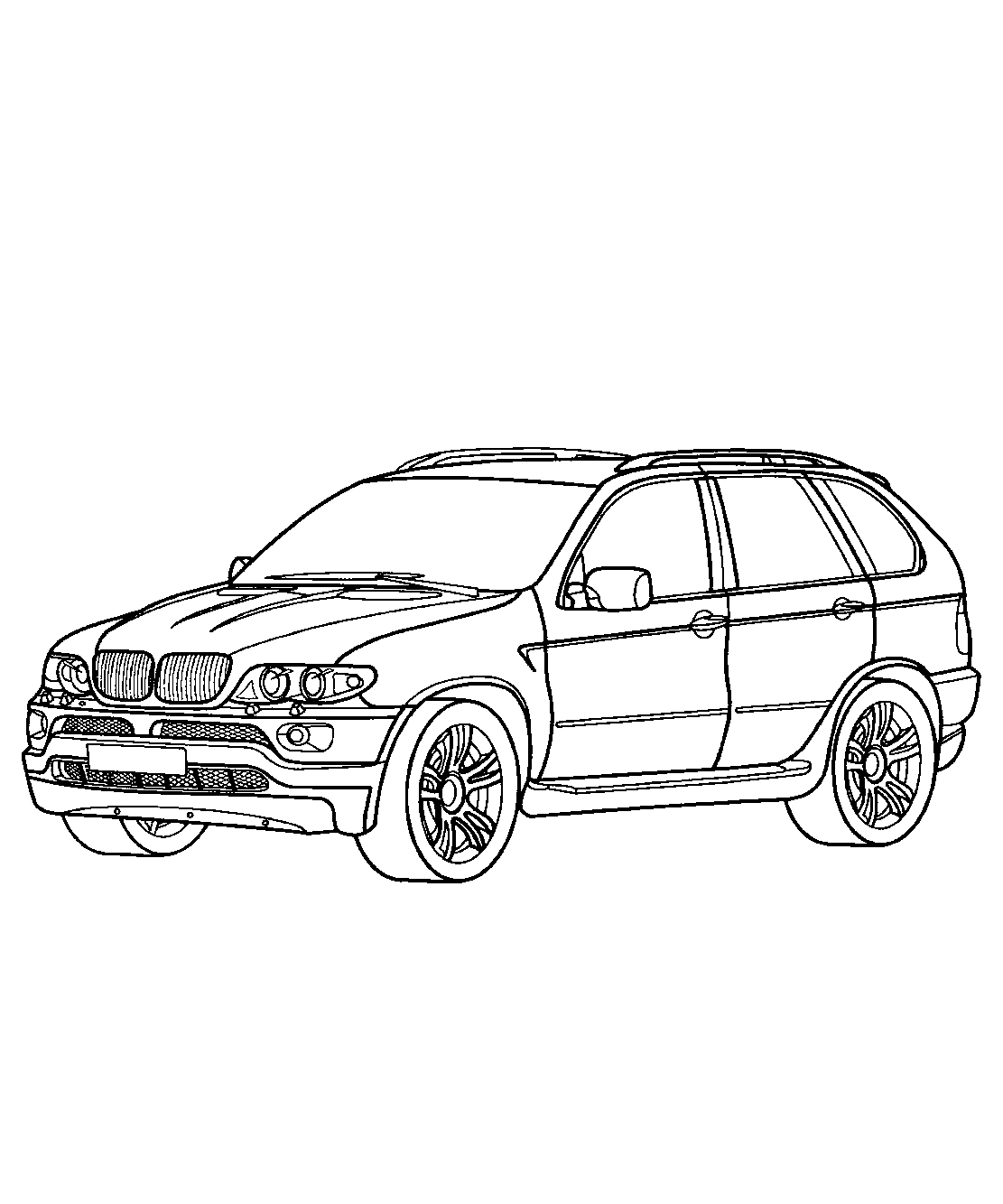 BMW X5 E53 №1188. Раскраски для мальчиков по категориям. Машины.